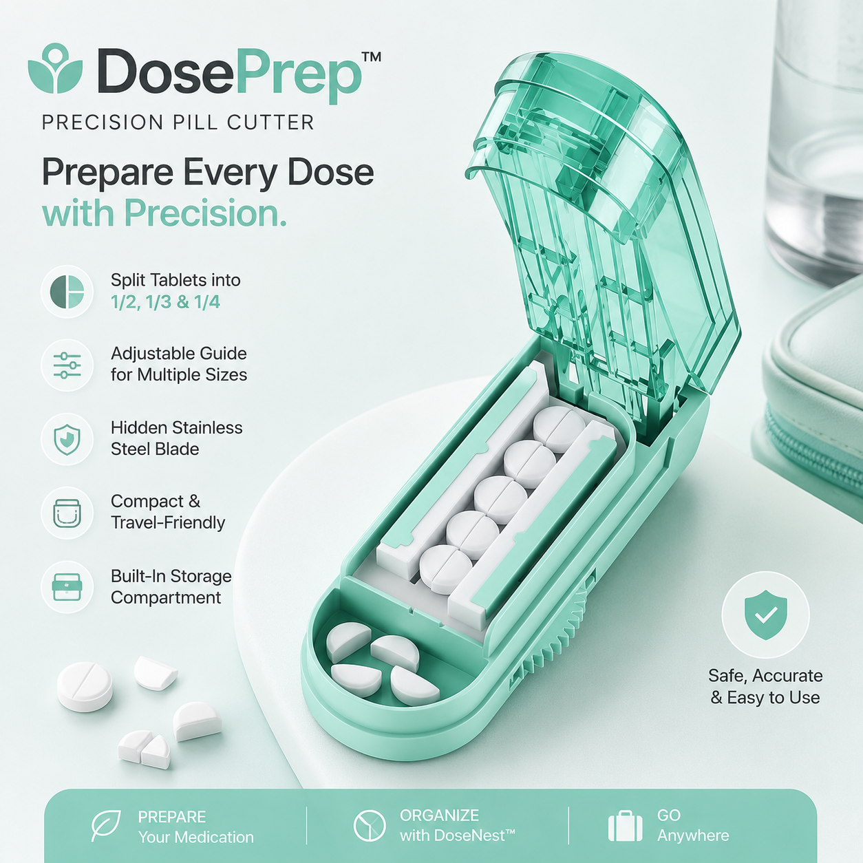 DosePrep™ – Precision Pill Cutter