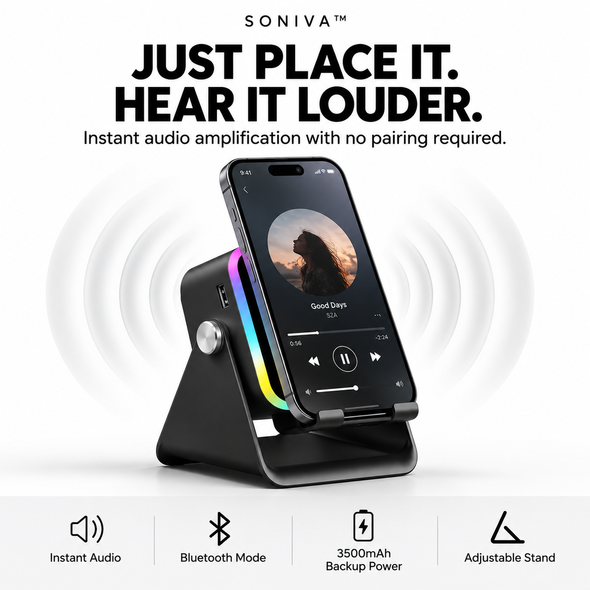 Soniva™ - Instant Audio Speaker Stand