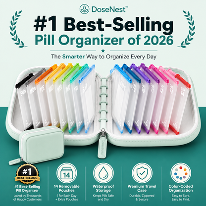 DoseNest – Waterproof Weekly Pill Organizer
