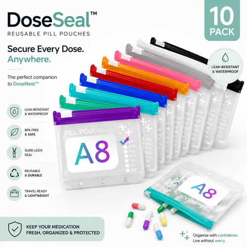DoseSeal™ – Reusable Pill Pouches