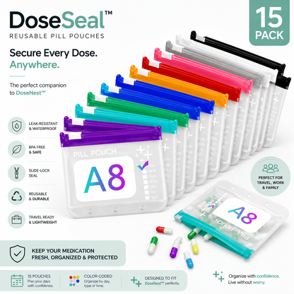 DoseSeal™ – Reusable Pill Pouches