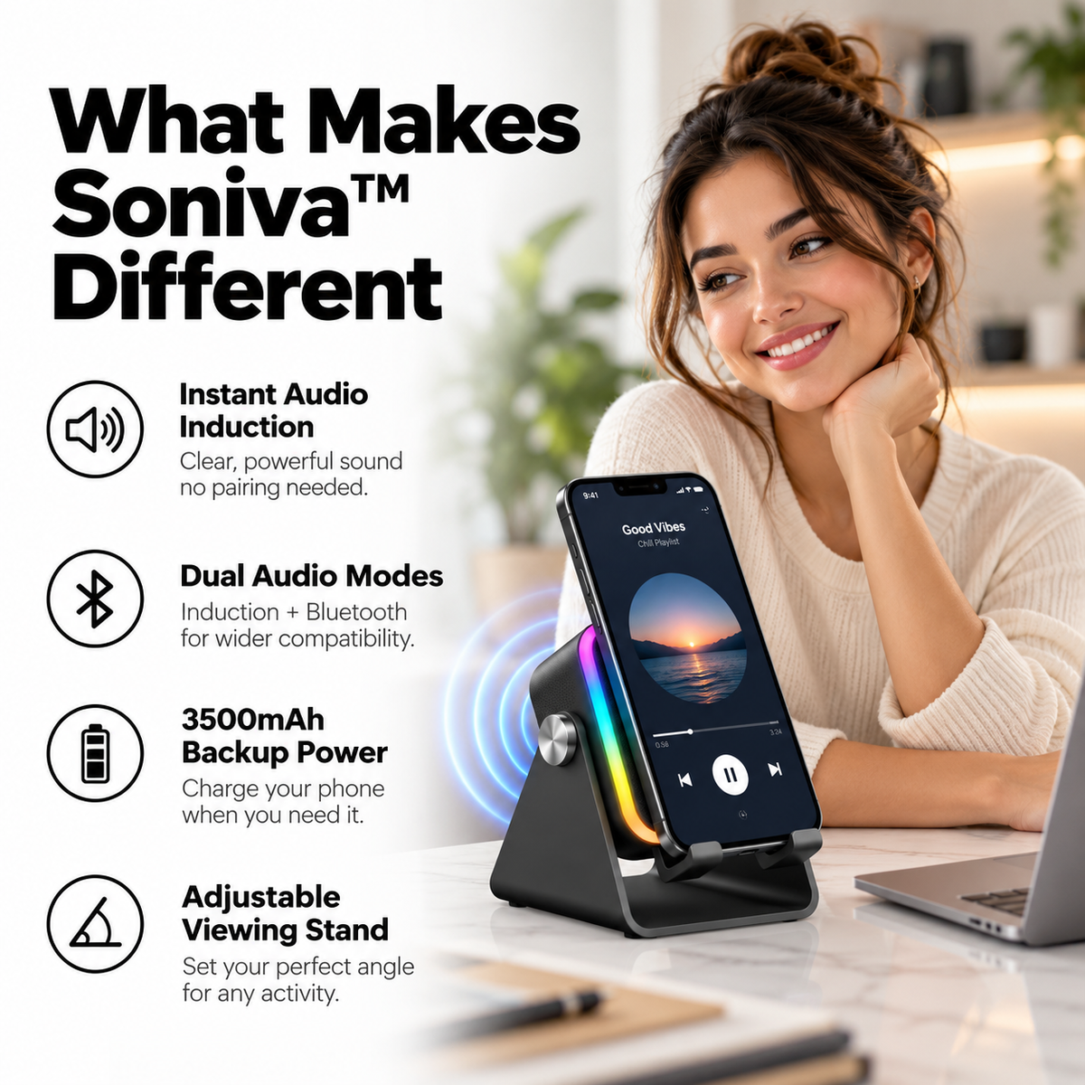 Soniva™ - Instant Audio Speaker Stand