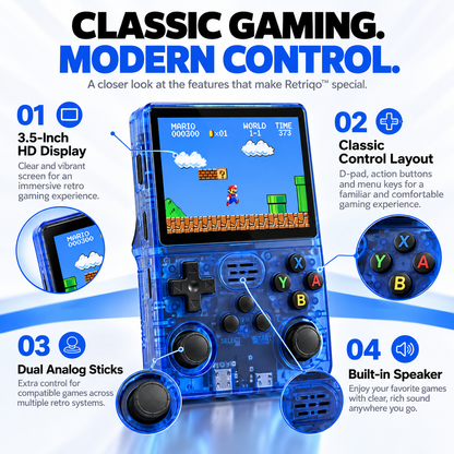 Retriqo™ - Portable Retro Gaming Console