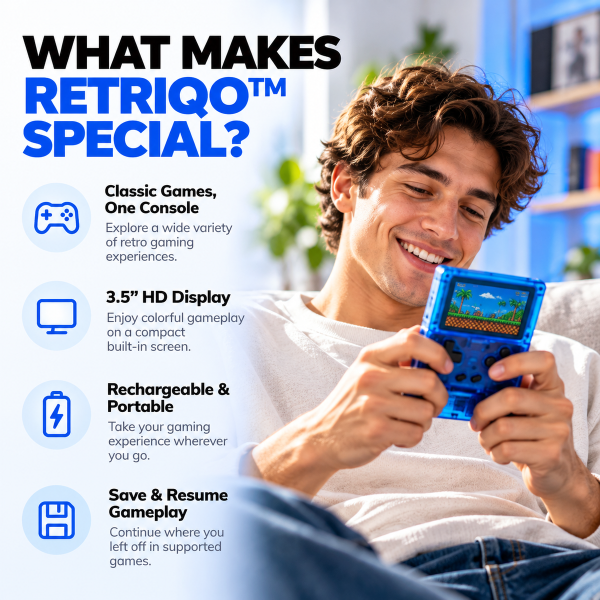 Retriqo™ - Portable Retro Gaming Console